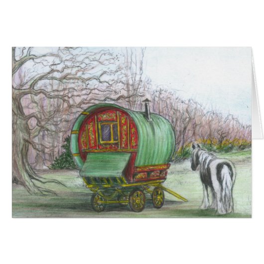 Horse and Gypsy wagon Cards (Front Horizontal)