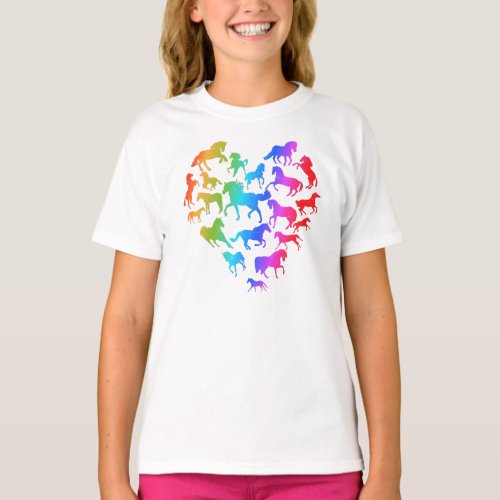 Horse and Heart T_shirt_ Rainbow T_Shirt