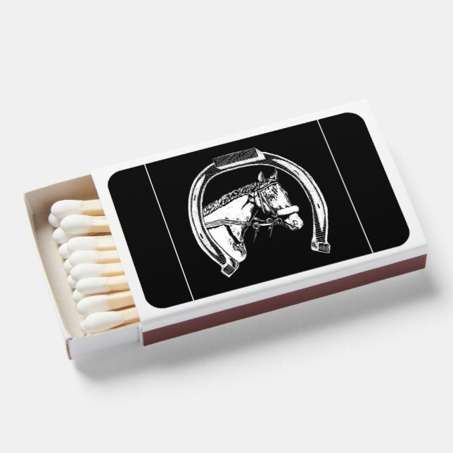 Horse and Horseshoe Scratch Art Matchboxes (Front Open)