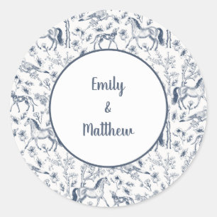 Horse and hound - wedding sticker