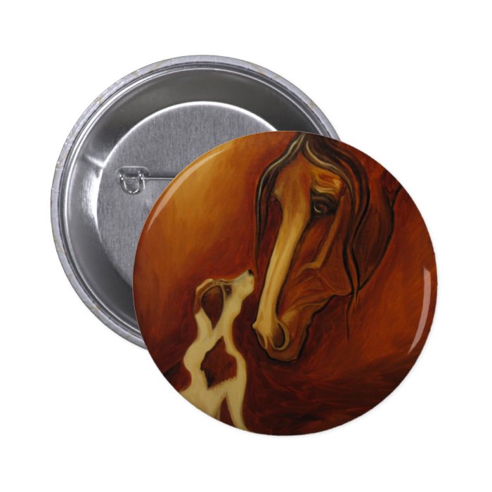 Horse and Jack Russell Pinback Buttons