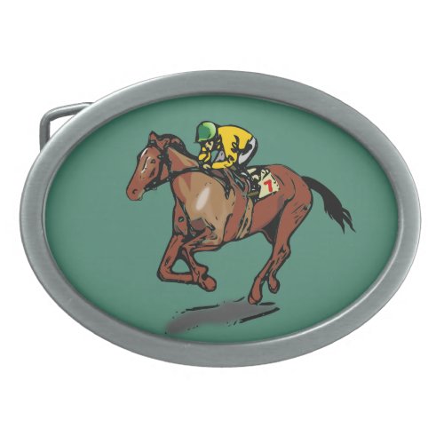 Horse and Jockey Belt Buckle
