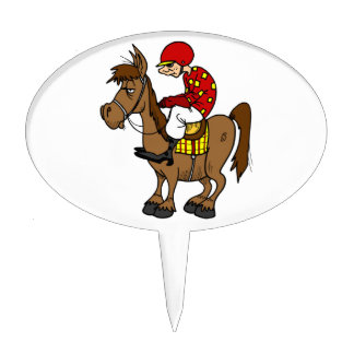 horse and jockey cake topper