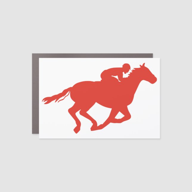 Horse and Jockey Car Magnet (Front)