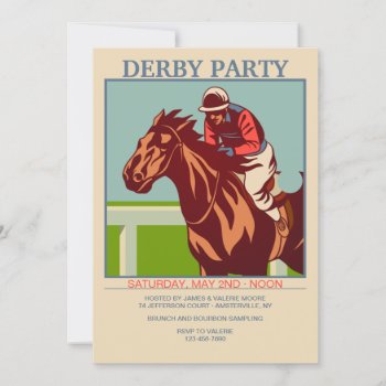 Horse And Jockey Derby Party Invitation by PixiePrints at Zazzle