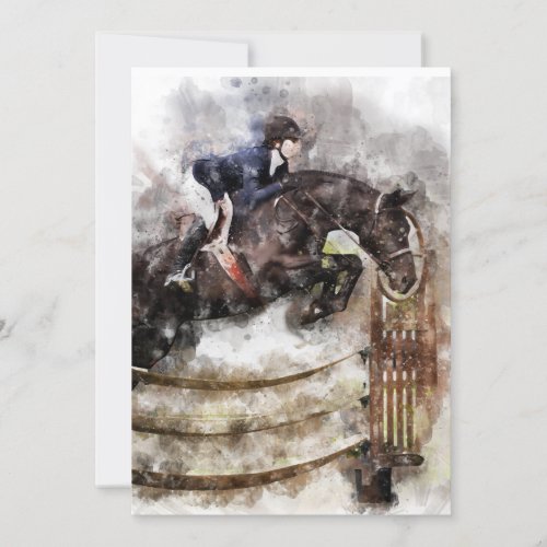 Horse and Jockey Jumping Invitation