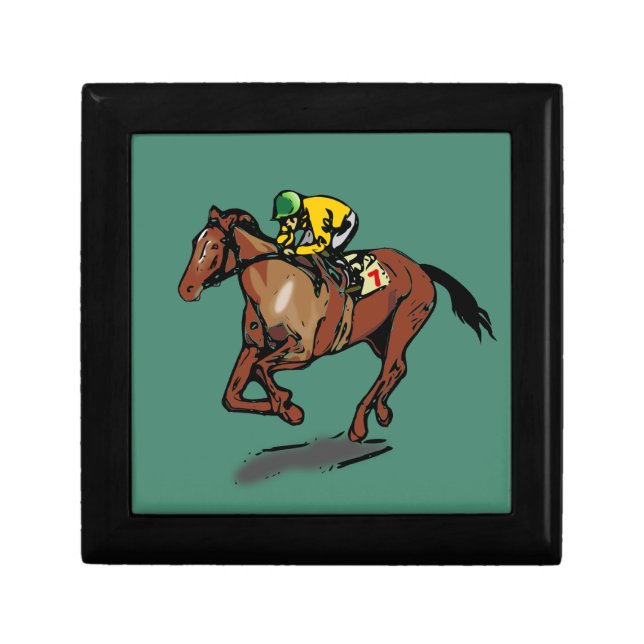 Horse and Jockey Keepsake Box (Front)