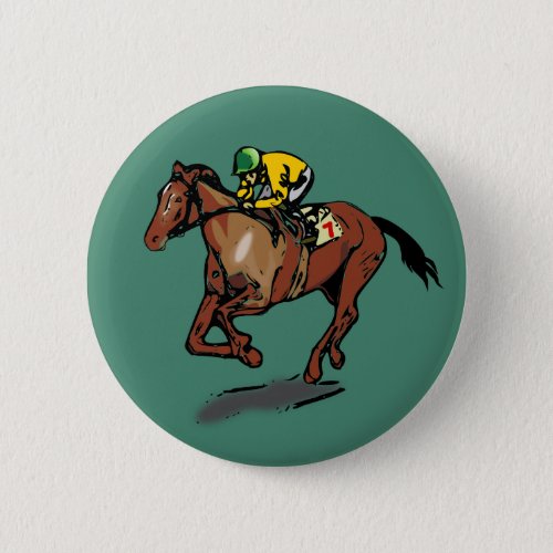 Horse and Jockey Pinback Button