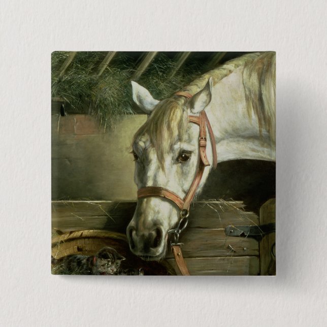 Horse and kittens, 1890 button (Front)