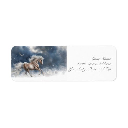 Horse and Moon Return Address Label