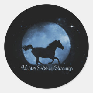 Horse and Moon Winter Solstice Blessings Stickers
