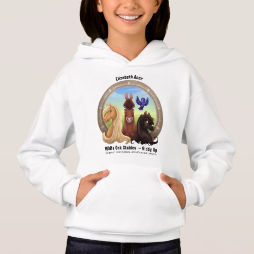 Horse and Pony Illustration Hoodie