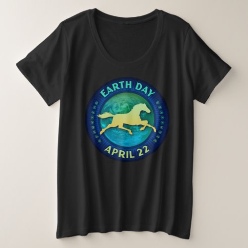 Horse and Pony Lovers Earth Day Gift Plus Size T_Shirt