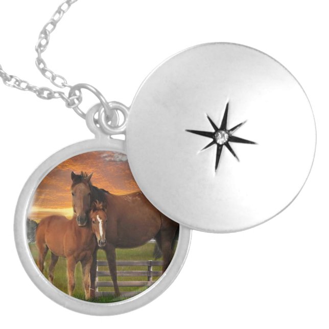 Horse and pony silver plated necklace (Front)