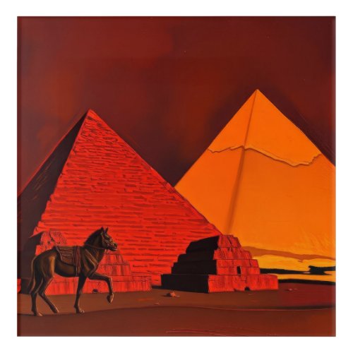 Horse and Pyramid Acrylic Print