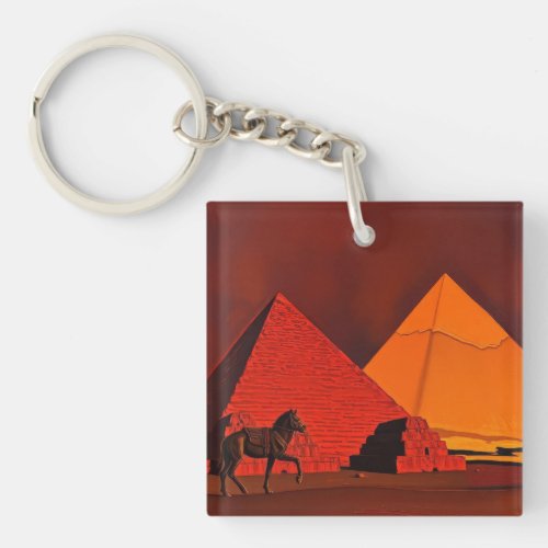 Horse and Pyramid Keychain