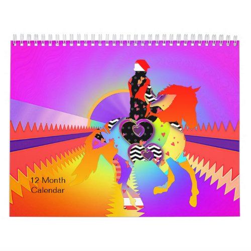 Horse And Rider 12 Month Calendar