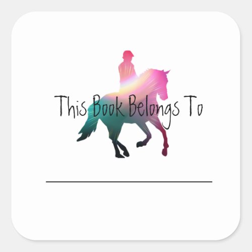 Horse And Rider Bookplate Sticker