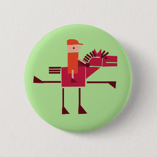 Horse and rider button