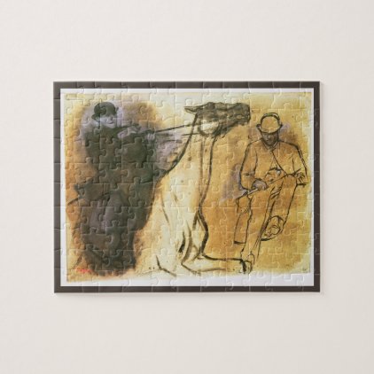 Horse and Rider by Edgar Degas, Vintage Study Art Jigsaw Puzzle