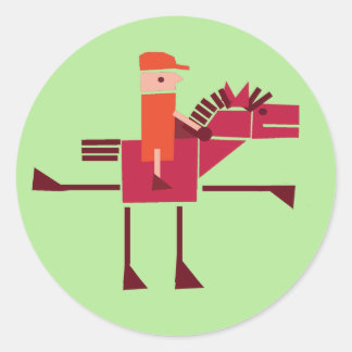 Horse and rider classic round sticker