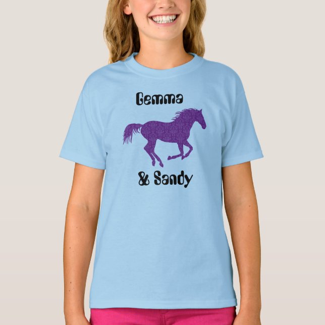 Horse and Rider Girls Personalized Tee (Front)