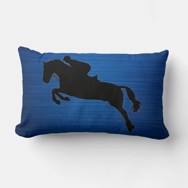 Horse and Rider Hunter Jumper Equestrian Lumbar Pillow (Front)