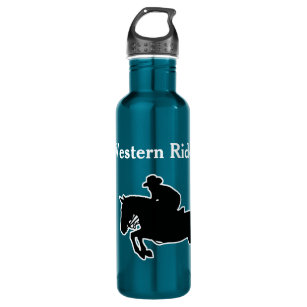Horse and Rider silhouette Personalize 24oz Stainl Stainless Steel Water Bottle