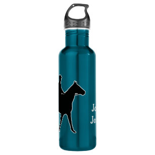 Horse and Rider silhouette Personalize 24oz Stainless Steel Water Bottle
