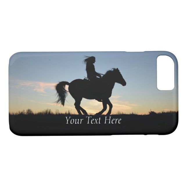 Horse and Rider Silhouette Personalized Case-Mate iPhone Case (Back (Horizontal))