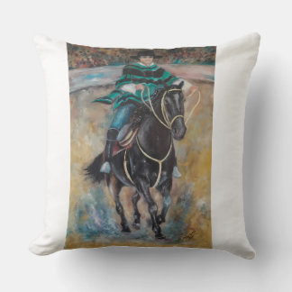Horse and Rider Throw Pillow