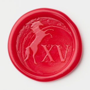 Horse and Roman Numerals 15 Western Quinceanera  Wax Seal Sticker