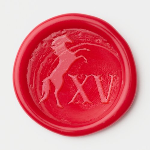 Horse and Roman Numerals 15 Western Quinceanera  Wax Seal Sticker