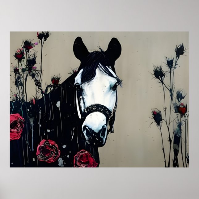 Horse and Roses Poster (Front)