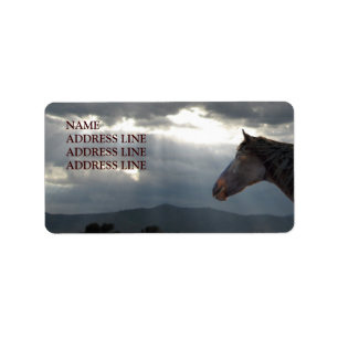Horse and Sky 5 - Western Return Address Label