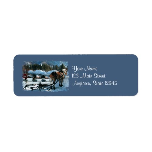 Horse And Sleigh Christmas Return Address Labels