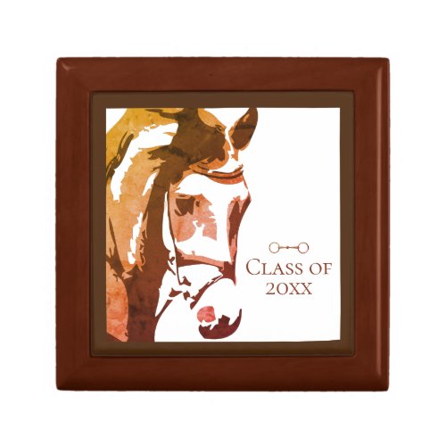 Horse and Snaffle Bit in Brown Graduation Class of Gift Box