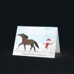 Horse and Snowman Festive Holiday Card<br><div class="desc">Share the festive fun with this holiday greetings card,  illustrated by Jacqui-Marie Designs.</div>
