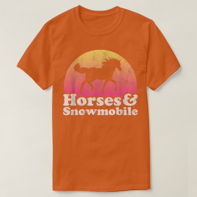 Horse and Snowmobile Women or Girls Horses  T-Shirt (Design Front)