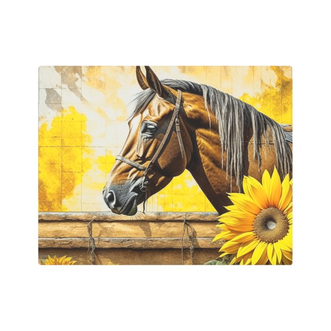Horse and Sunflower Beautiful AI Art  (Front)