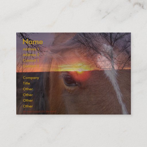 Customizable Horse and Sunrise Business Card