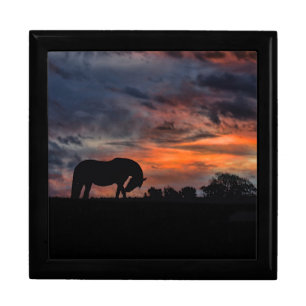 Horse and Sunrise Tile Keepsake Box
