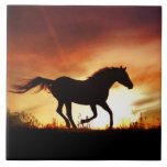 Horse and Sunset Art Tile<br><div class="desc">A beautiful running horse in a southwestern colored sunset art tile. Makes an awesome gift for someone!</div>
