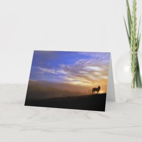 Horse and Sunset Sympathy Card