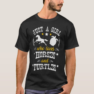 Horse and Turtle Lover Just A Girl Tee