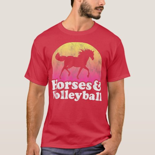 Horse and Volleyball Women or Girls Horses  T_Shirt