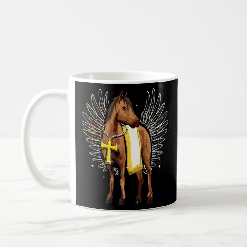 Horse Angel Wings And Christian Cross Holy Spirit  Coffee Mug