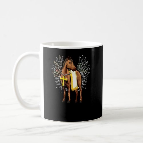 Horse Angel Wings And Christian Cross Holy Spirit  Coffee Mug