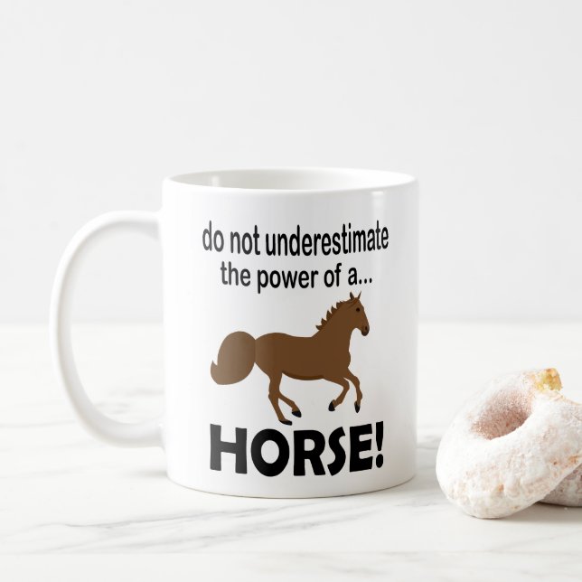 Horse Animal Funny  Coffee Mug (With Donut)