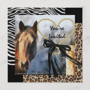 Horse & Animal Print Wedding Invitation